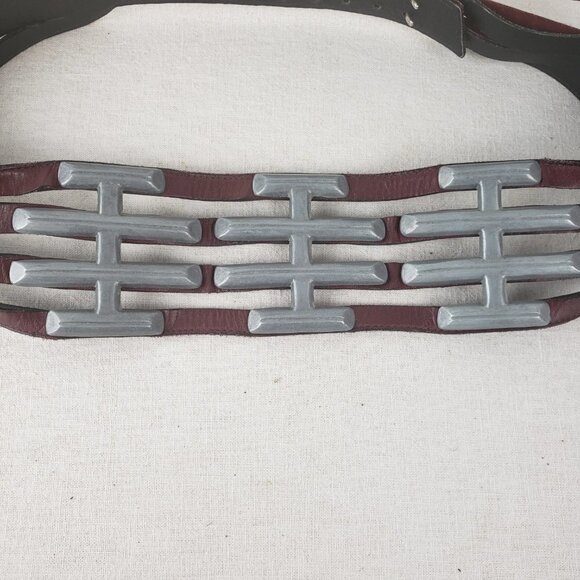 Apple Acc of NY Leather Corset Belt Apocalypse Avant Garde Brutalist Fits 29-34" - Picture 2 of 10